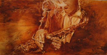 Obra contemporánea nombrada « Dexter Gordon V », Hecho por KATIA FONDECAVE