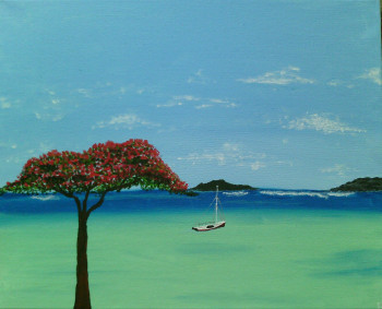 Obra contemporánea nombrada « belle île Maurice », Hecho por NOUVELART