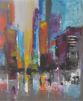 Obra contemporánea nombrada « NEW YORK ENDORMIE », Hecho por MIREILLE MAURY