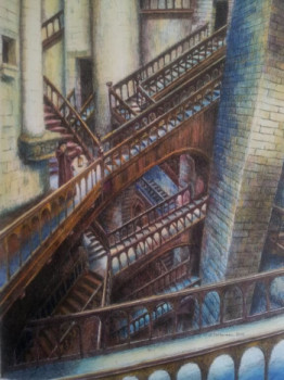 Obra contemporánea nombrada « Escalier labyrynthe 2 », Hecho por JACQUES TAFFOREAU