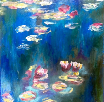 Obra contemporánea nombrada « Nénuphars d après les Nymphéas de C Monet 2 », Hecho por PATRICIA DELEY