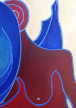 Obra contemporánea nombrada « l'oiseau bleu », Hecho por FRANçOISE COEURET