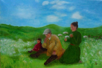 Obra contemporánea nombrada « Famille Mongole », Hecho por CBC