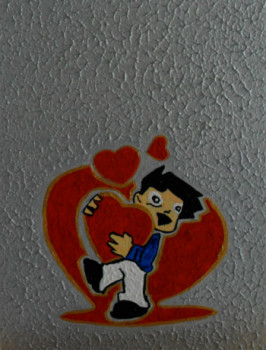 Obra contemporánea nombrada « Offrir pour la St Valentin N° 15 », Hecho por ANGELINO CAMPIGOTTO