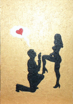 Obra contemporánea nombrada « Offrir pour la St Valentin N° 17 », Hecho por ANGELINO CAMPIGOTTO
