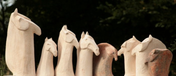 Obra contemporánea nombrada « SCULPTURES CHEVAUX BRUT », Hecho por SANDOR SHOMI