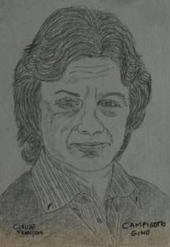 Obra contemporánea nombrada « Claude François N° 9 », Hecho por ANGELINO CAMPIGOTTO