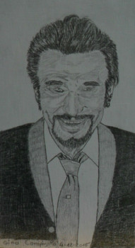 Obra contemporánea nombrada « Johnny Hallyday N° 2 2 », Hecho por ANGELINO CAMPIGOTTO