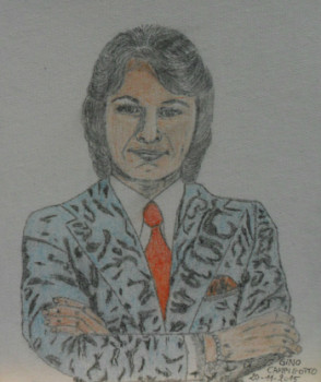 Obra contemporánea nombrada « Claude François N° 12 », Hecho por ANGELINO CAMPIGOTTO