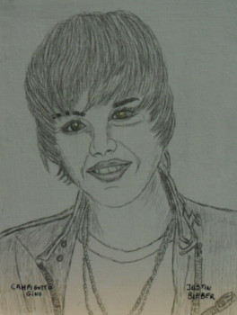 Obra contemporánea nombrada « Justin Bieber », Hecho por ANGELINO CAMPIGOTTO