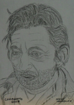 Obra contemporánea nombrada « Serge Gainsbourg », Hecho por ANGELINO CAMPIGOTTO