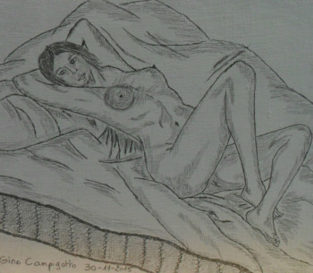 Obra contemporánea nombrada « Femme nue 1 », Hecho por ANGELINO CAMPIGOTTO