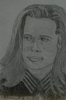 Obra contemporánea nombrada « Brad Pitt », Hecho por ANGELINO CAMPIGOTTO