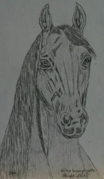 Obra contemporánea nombrada « Tête de Cheval », Hecho por ANGELINO CAMPIGOTTO