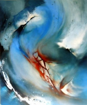 Obra contemporánea nombrada « Grand Bleu », Hecho por MARIE-FRANçOISE BELARD COMBES