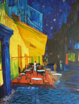 Obra contemporánea nombrada « Bar dans la Nuit d'après V. Gogh », Hecho por VYKING