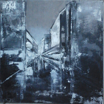 Obra contemporánea nombrada « URBAIN NOIR ET BLANC », Hecho por MIREILLE MAURY
