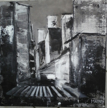 Obra contemporánea nombrada « URBAIN NOIR ET BLANC 2 », Hecho por MIREILLE MAURY
