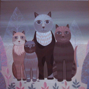 Obra contemporánea nombrada « portrait de famille », Hecho por CHRISTIAN VATAN