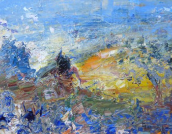 Obra contemporánea nombrada « Escalade coteaux », Hecho por MONIQUE PAGES (1944-2014)