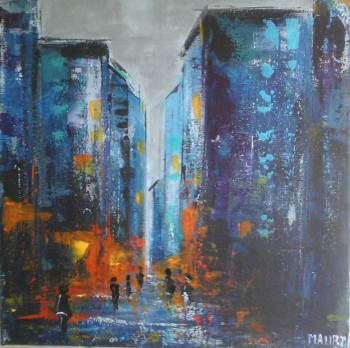 Obra contemporánea nombrada « URBAIN BLEU », Hecho por MIREILLE MAURY