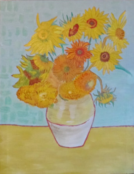 Obra contemporánea nombrada « Tournesols », Hecho por JACKY MONKA