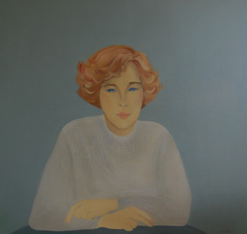 Obra contemporánea nombrada « Portrait R (oeuvre vendue) », Hecho por ANNE ROUSSEAU