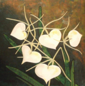 Obra contemporánea nombrada « "De nos coeurs étoilés jailliront nos Pensées" (Orchidée BRASSAVOLA NODOSA) », Hecho por S.LOHMANN - SYLOH