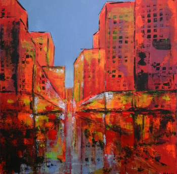 Obra contemporánea nombrada « URBAIN ROUGE », Hecho por MIREILLE MAURY