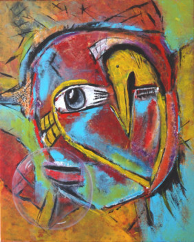 Obra contemporánea nombrada « "L'homme oiseau" », Hecho por CHANTAL GM
