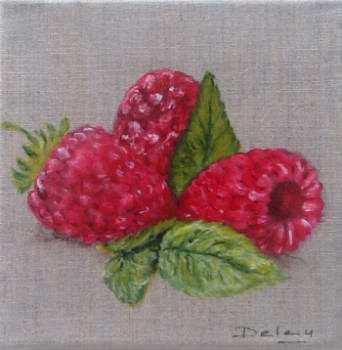 Obra contemporánea nombrada « Fruits d'été série fruits rouges. Les framboises », Hecho por PATRICIA DELEY