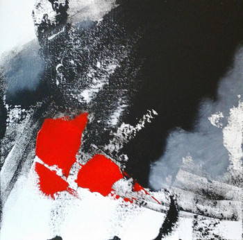 Obra contemporánea nombrada « EMPREINTE ROUGE 1 », Hecho por MIREILLE MAURY