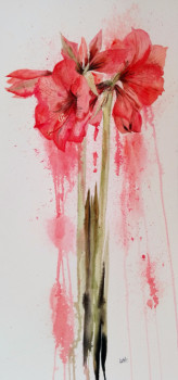 Obra contemporánea nombrada « Couleur d'amaryllis », Hecho por EWA REY