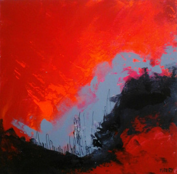 Obra contemporánea nombrada « RED 3 », Hecho por MIREILLE MAURY