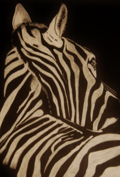 Obra contemporánea nombrada « Zebre », Hecho por MARGO EMMANUELLE