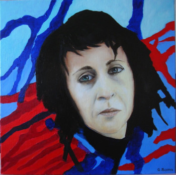 Obra contemporánea nombrada « EN ROUGE ET BLEU N°2 », Hecho por BARON