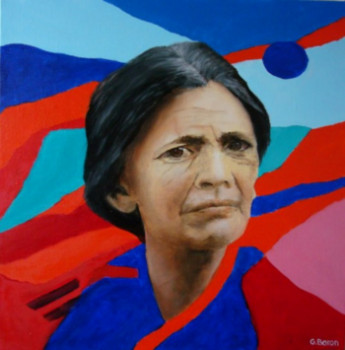 Obra contemporánea nombrada « EN ROUGE ET BLEU N°3 », Hecho por BARON