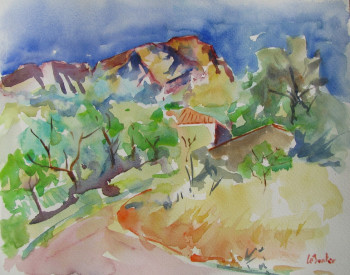 Obra contemporánea nombrada « Au pied du Pic Saint-Loup », Hecho por JEAN-NOëL LE JUNTER