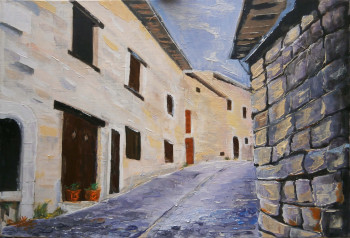 Obra contemporánea nombrada « rue de Pérouges », Hecho por JEAN MARIE SCHROETTER