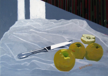 Obra contemporánea nombrada « Pommes et reflets », Hecho por STINCKWICH