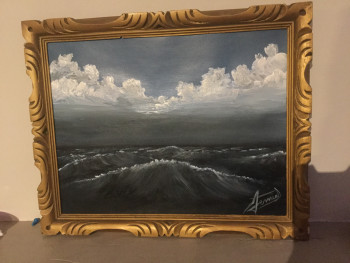 Obra contemporánea nombrada « Mer agitée 3 », Hecho por L.DT