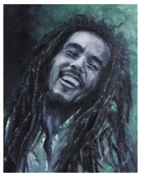 Obra contemporánea nombrada « Bob Marley », Hecho por NOëLLE HUIN