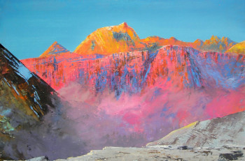 Obra contemporánea nombrada « La Cime de Communisme Peak (La Cime d'Ismail Samani) », Hecho por GRACHOV VALERIY