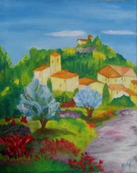 Obra contemporánea nombrada « colline provencale », Hecho por JACKY MONKA