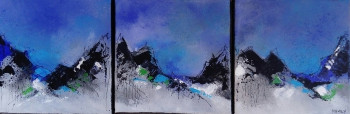 Obra contemporánea nombrada « ALPILLES BLEUES », Hecho por MIREILLE MAURY