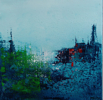 Obra contemporánea nombrada « VOYAGE BLEU 2 », Hecho por MIREILLE MAURY