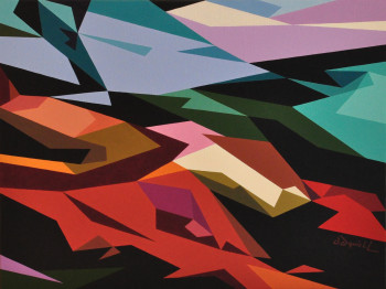 Obra contemporánea nombrada « Paysage », Hecho por DANIELL