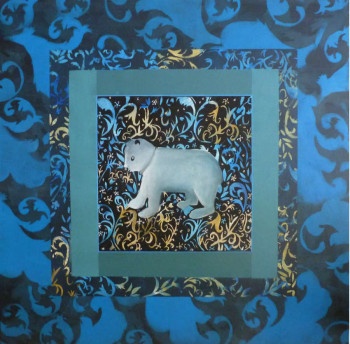 Obra contemporánea nombrada « Esprit tapisserie (6) L'ourson », Hecho por SANCELME