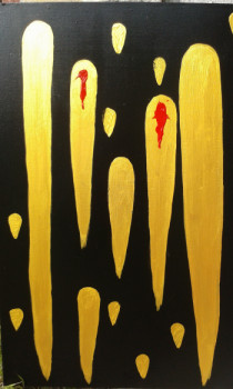 Obra contemporánea nombrada « Or et sang », Hecho por JBL PEINTURES ABSTRAITES