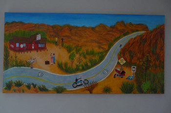 Obra contemporánea nombrada « Route66,Bagdad Café... », Hecho por COMBEMICHEL